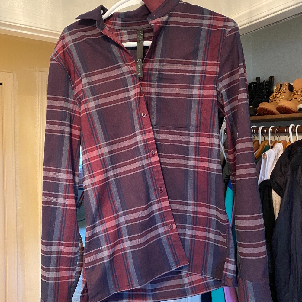 Lululemon Purple Plaid Masons Peak Flannel